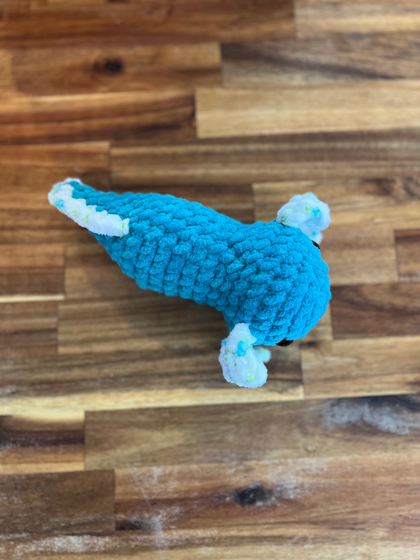 Crocheted Teal Axolotl