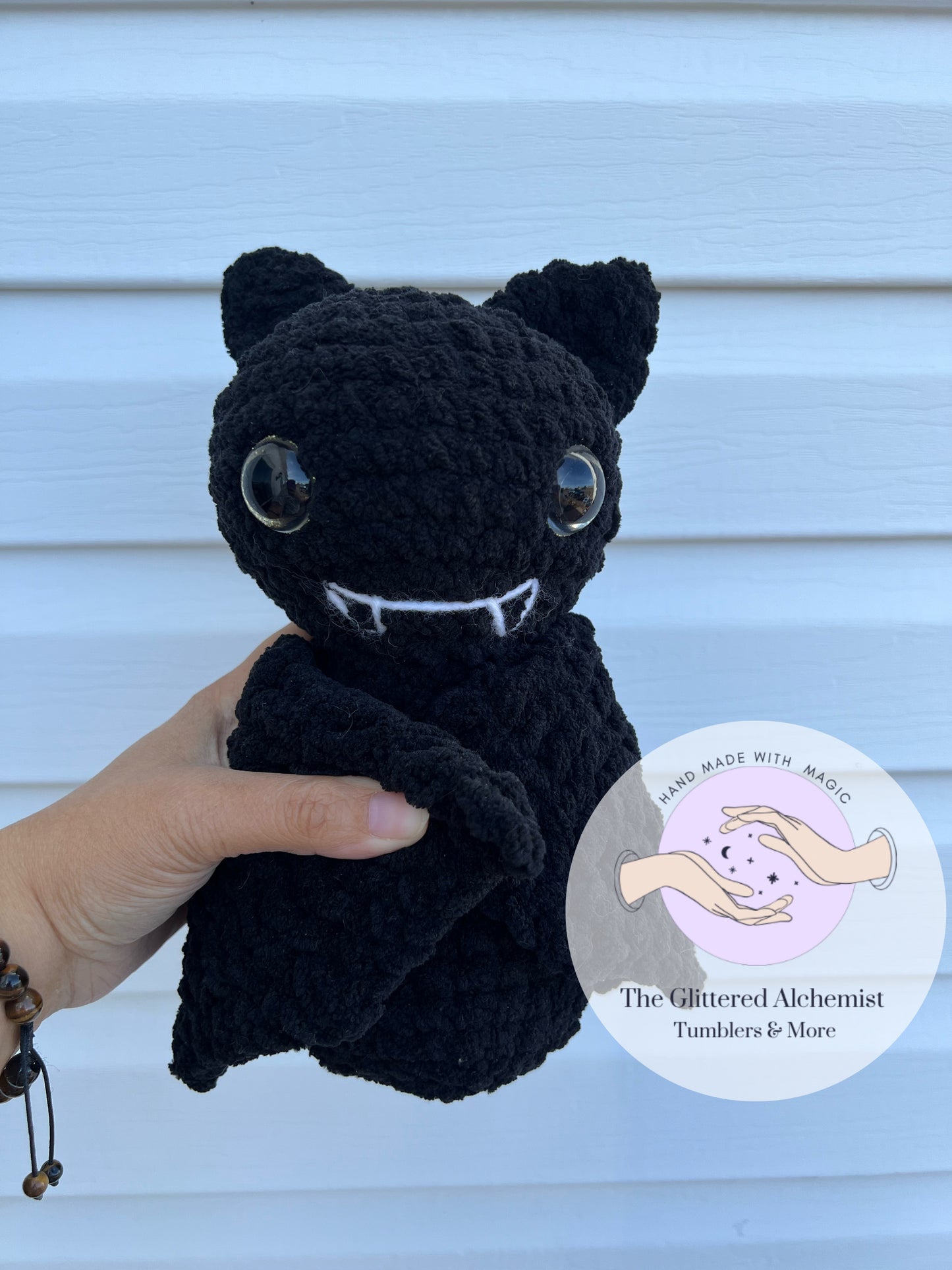 Spooky Crochet Bat Black V1