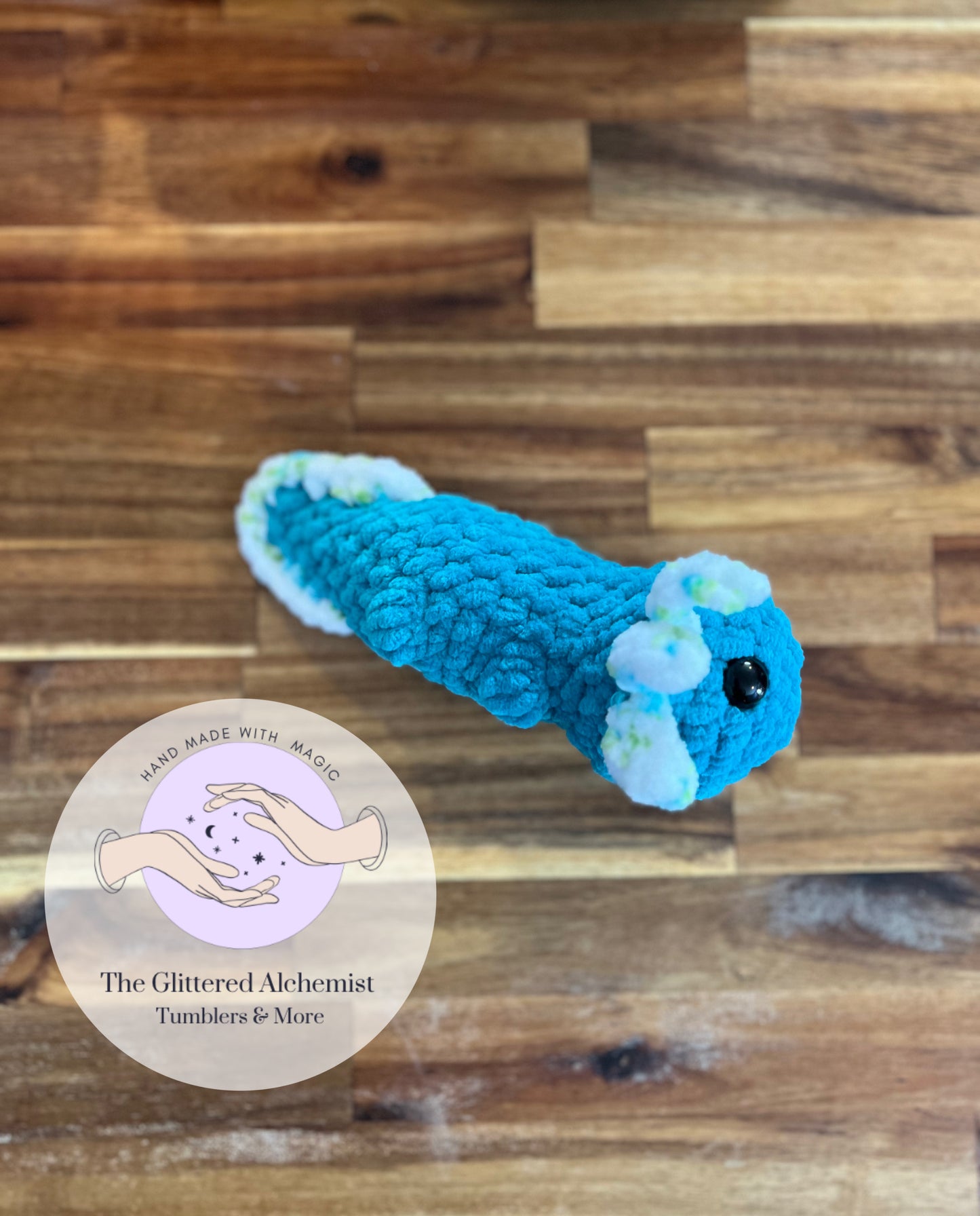 Crocheted Teal Axolotl