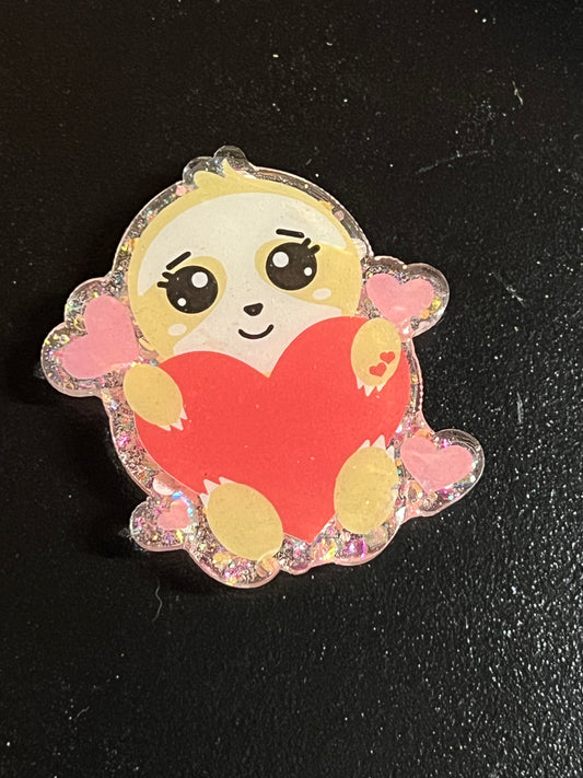 *INTERCHANGEABLE* Badge Reel Topper ONLY~ Sloth Love