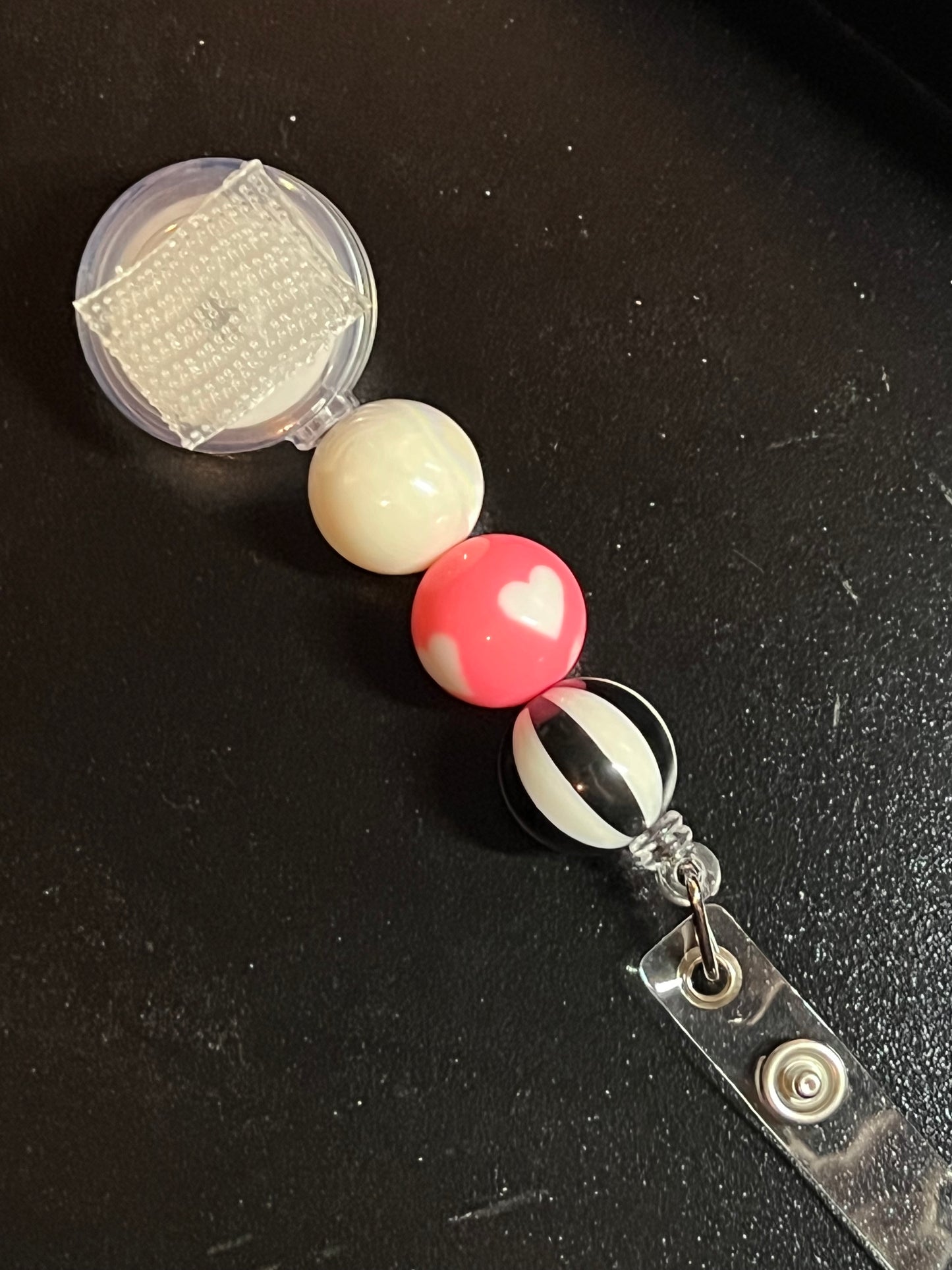 *INTERCHANGEABLE* Badge Reel Base PINK HEART