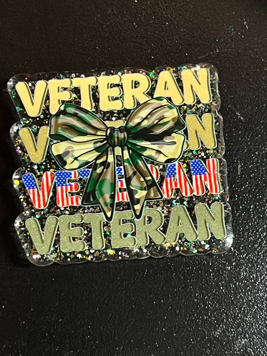 *INTERCHANGEABLE* Badge Reel Topper ONLY~ Veteran
