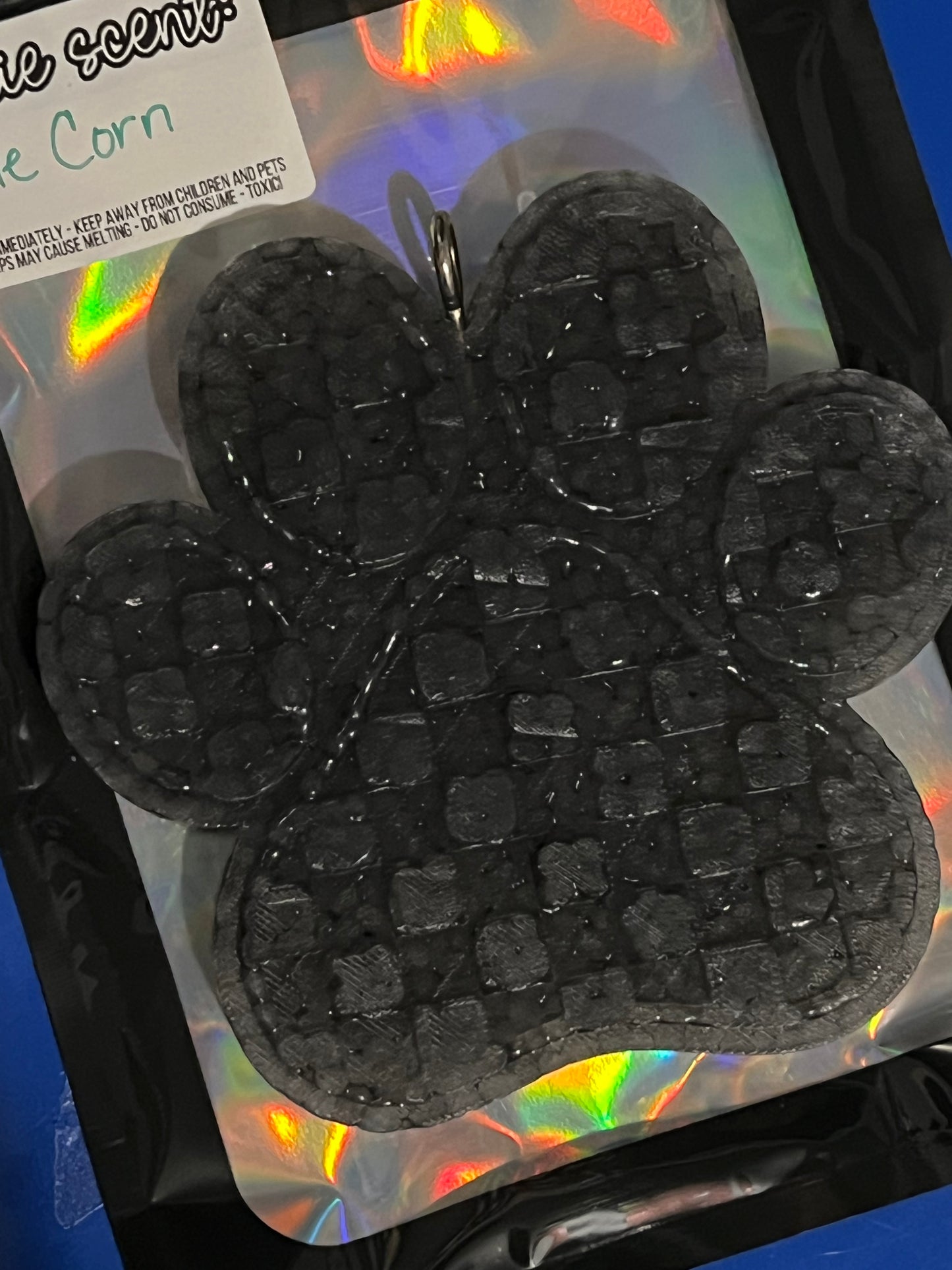 *Unfinished* Large Paw Print Car Freshie (KettleCorn Scent)