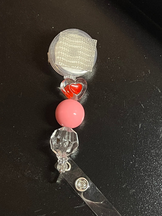 *INTERCHANGEABLE* Badge Reel Base ONLY~ RED HEART