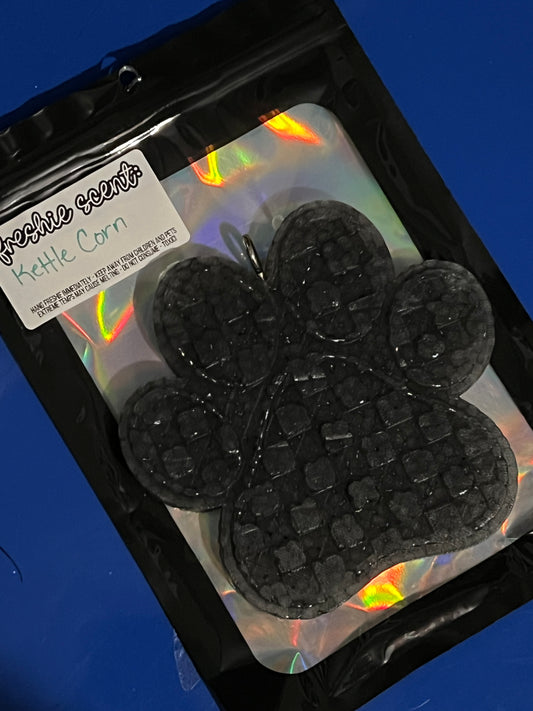 *Unfinished* Large Paw Print Car Freshie (KettleCorn Scent)