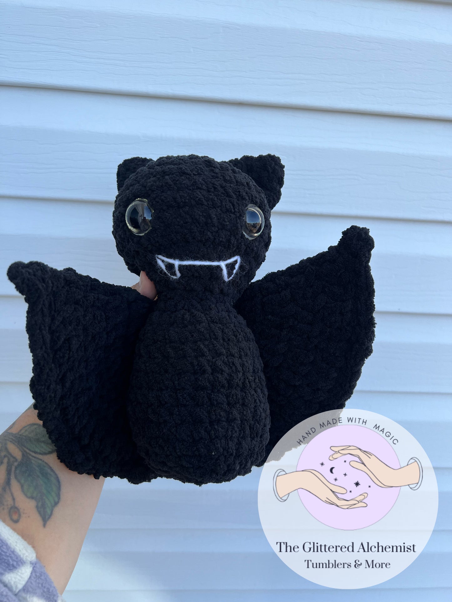 Spooky Crochet Bat Black V1