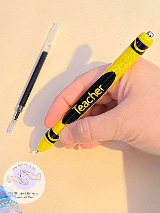 Yellow Teacher “Crayon” Gel Pen