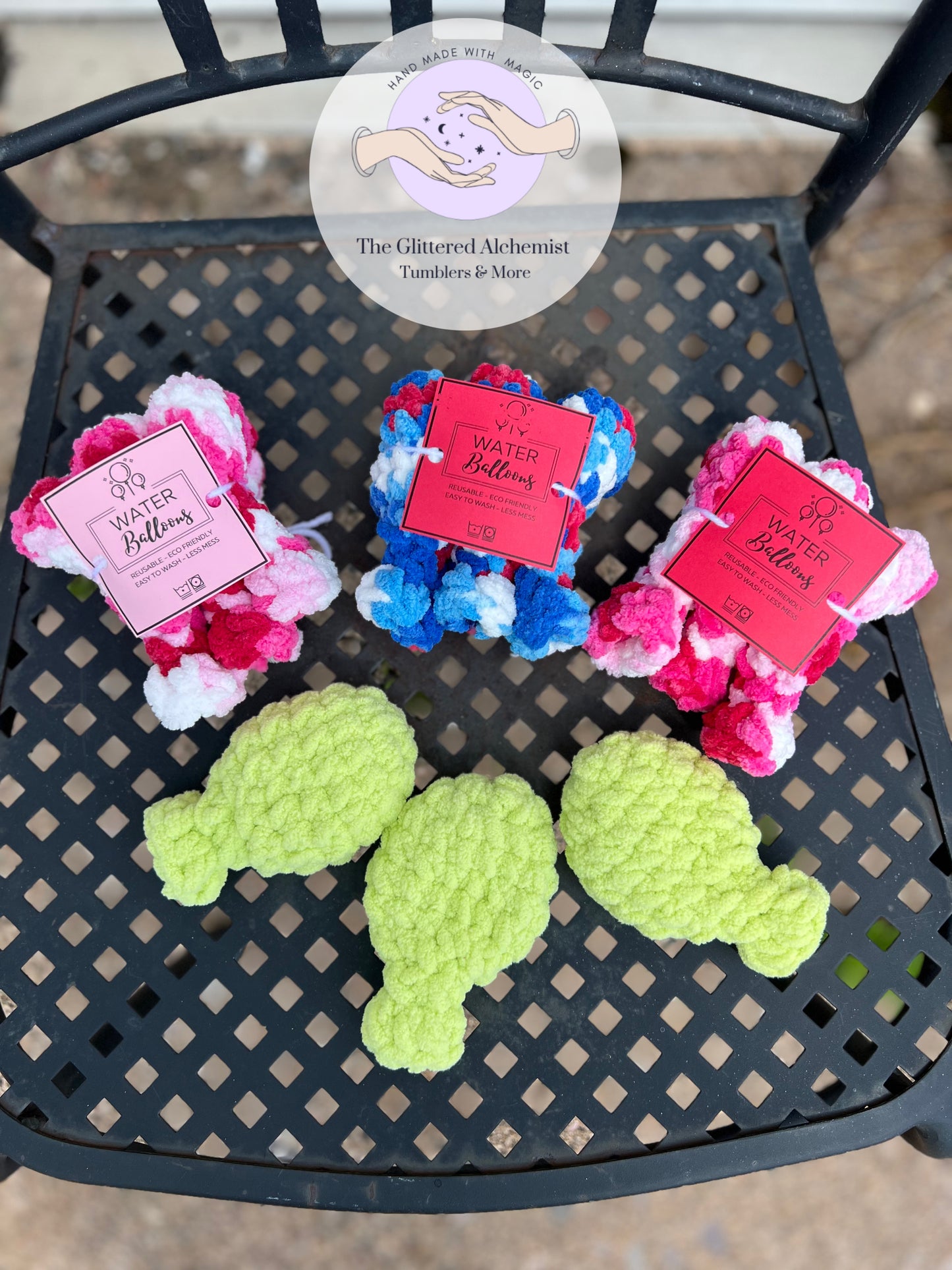 (Set of 3) Reusable Crochet Water Balloons